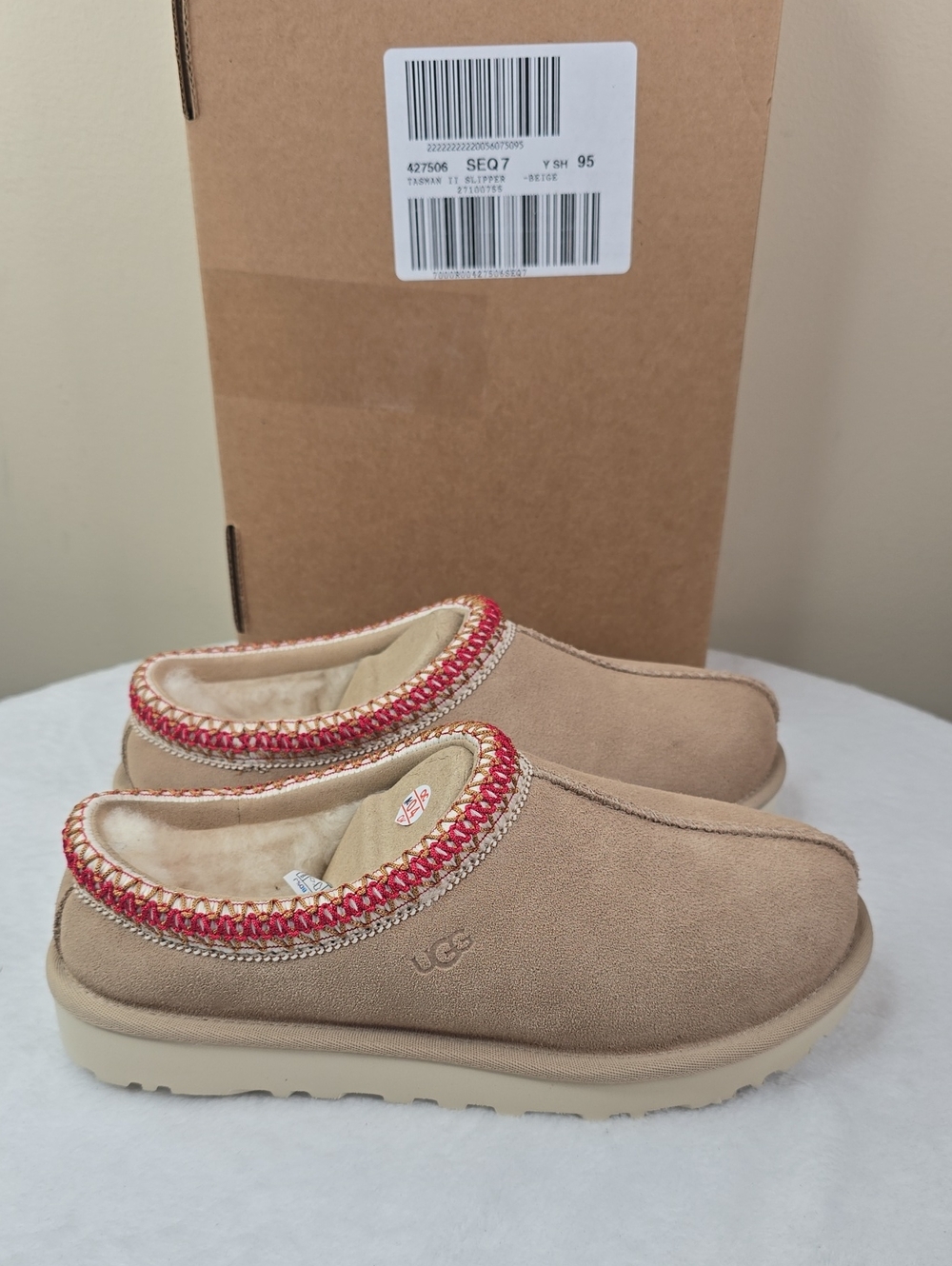 Womens Ugg Tasman II Slippers Beige Sz 7 - Picture 2 of 6